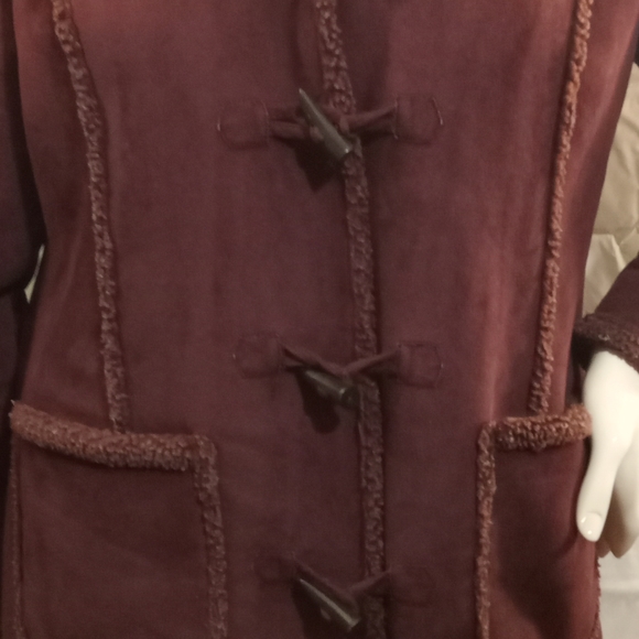 L.L. Bean faux sweade sherpa lined coat - Picture 2 of 7